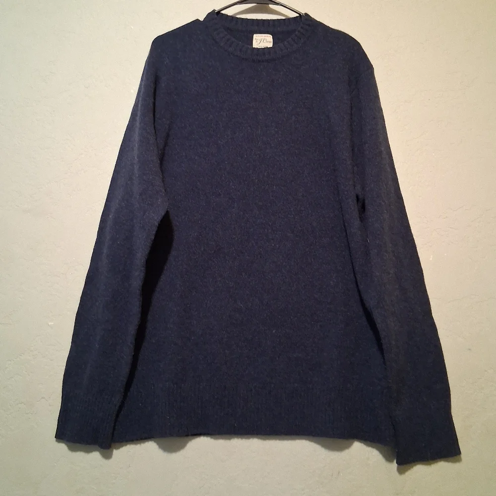 J. Crew Rugger Merino Knit For Wool‎ Blend Sweater Navy Blue SxXLT Pullover
